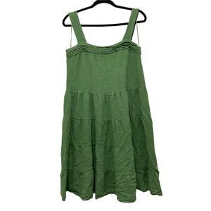 Remixmess Tiered Midi Green Dress